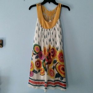 Floral Dress Butterfly Lace Back